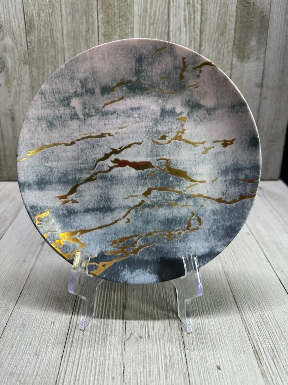 Vintage American Atelier Salad Plate Marble Design Porcelain 7.5'' - Set of 2